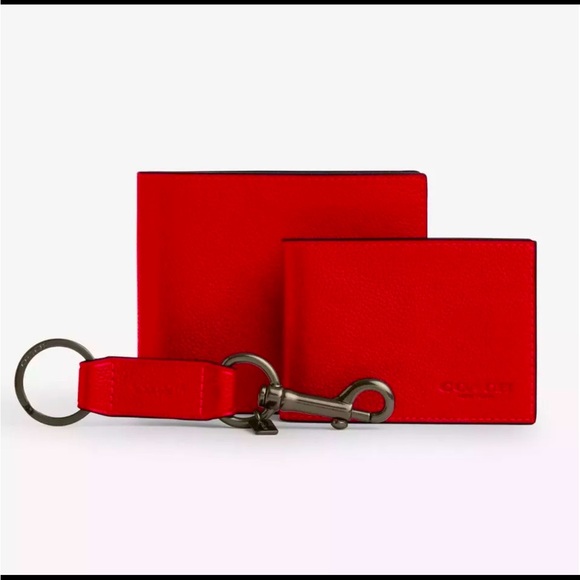 NWT Coach Boxed 3 in 1 Wallet Gift Set bold red - Picture 4 of 10